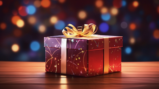 礼物惊喜新年圣诞节日礼物摄影图 