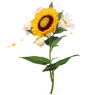 黄色向日葵免抠素材73