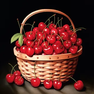 樱桃车厘子水果彩铅水彩插画插图背景