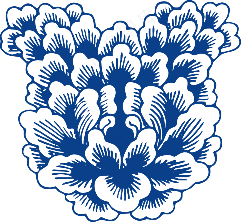 古代青花瓷图案花纹中国风图案祥云纹理传统图腾PNG免扣素材