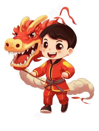 传统舞龙喜庆形象