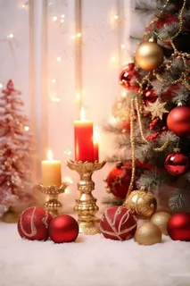 圣诞浪漫温馨蜡烛背景