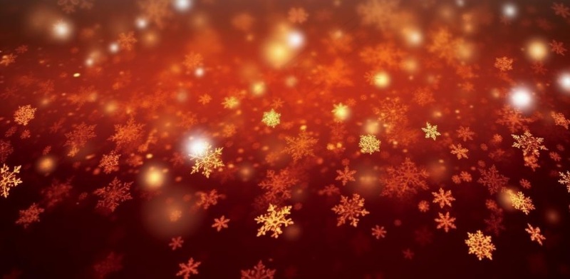 红色闪光粒子雪花光晕灯光喜庆摄影背景图