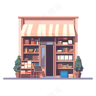 免抠一座卡通的书屋