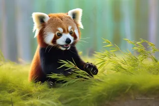 小熊猫红棕色动物浣熊动物摄影图