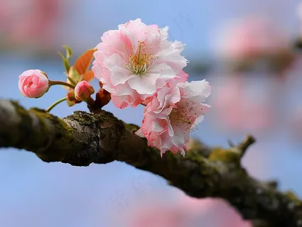 春日樱花花朵摄影图