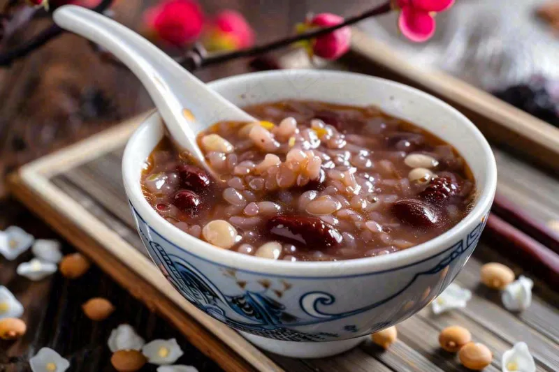八宝粥腊八粥中国传统美食腊八节摄影图(1344x896)