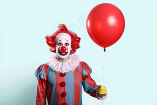 搞怪小丑愚人人像摄影图