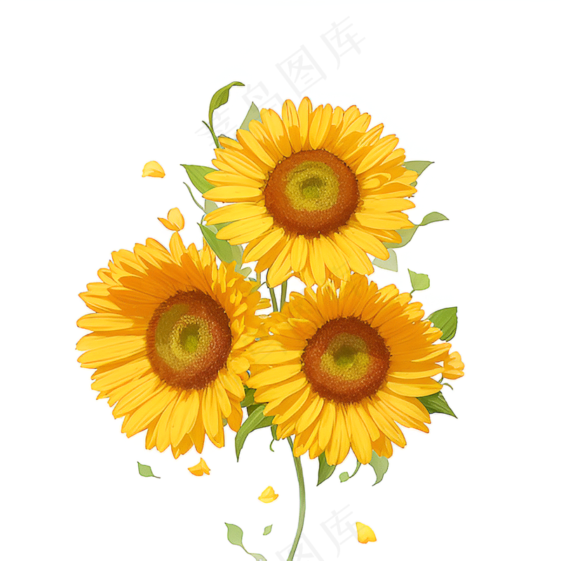 黄色向日葵花朵免抠素材20