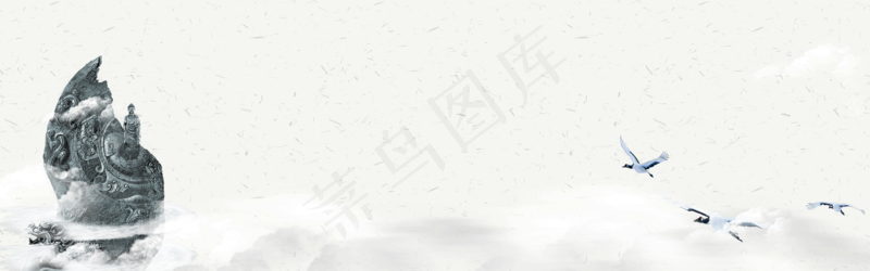 中式水墨PSD分层古风banner模板40psd模版下载