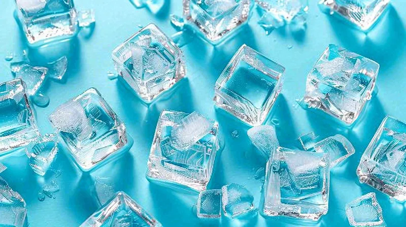 夏日清凉透明的冰块摄影图(4368x2448)