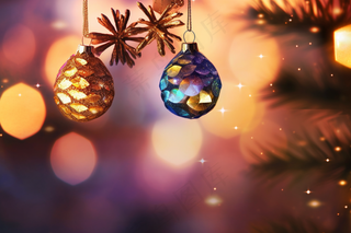 圣诞节装饰灯光摄影图