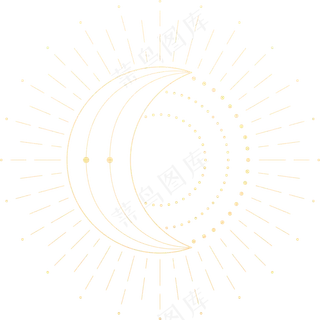 月亮星星免扣png装饰