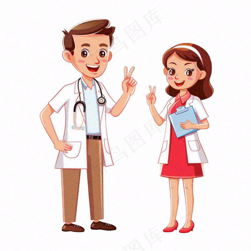医生护士医疗医务工作者人物插画免抠