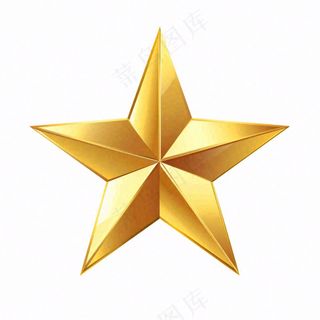 金色五角星卡通免抠