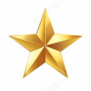 金色五角星卡通免抠