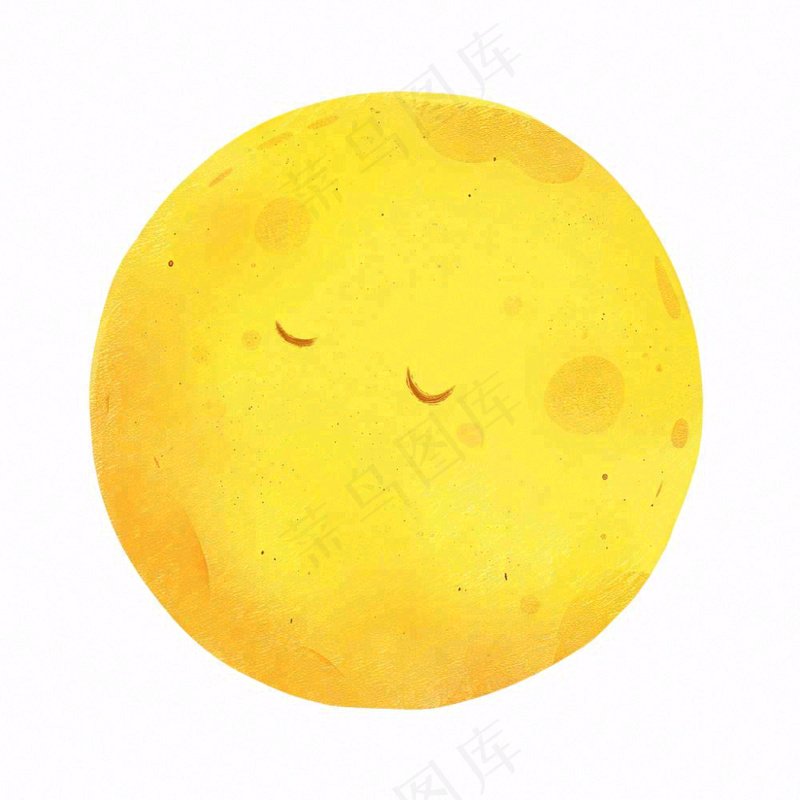 月亮月球天气卡通插画免抠(1024x1024)