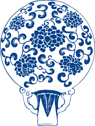 古代青花瓷图案花纹中国风图案祥云纹理传统图腾PNG免扣素材