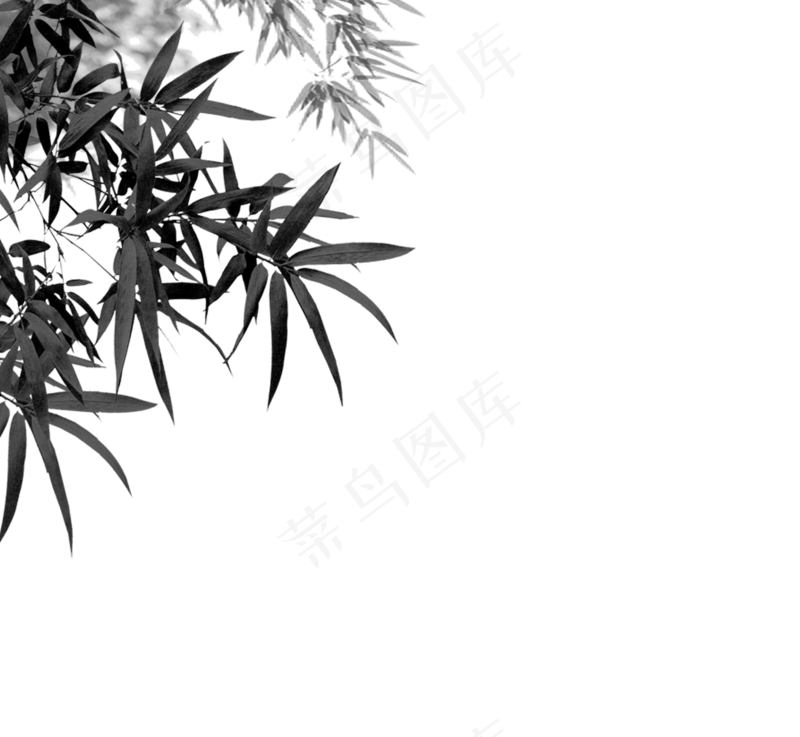 中国风水墨竹子图片古风竹叶竹林水彩手绘插画PNG免扣设计