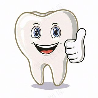 牙齿洁白牙科卡通插画免抠