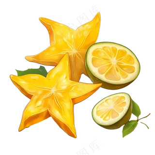 免抠黄色黄桃水果柠檬片