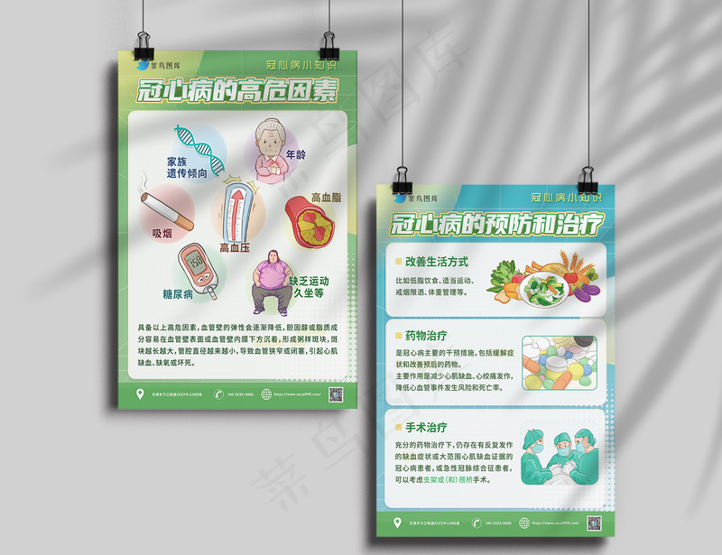 冠心病的高危因素与预防治疗psd模版下载