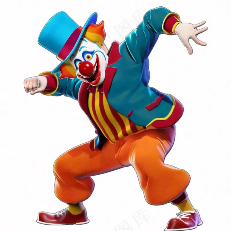 小丑愚人节搞怪人物卡通插画免抠(1024x1024)