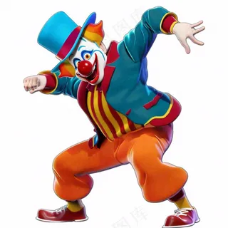 小丑愚人节搞怪人物卡通插画免抠