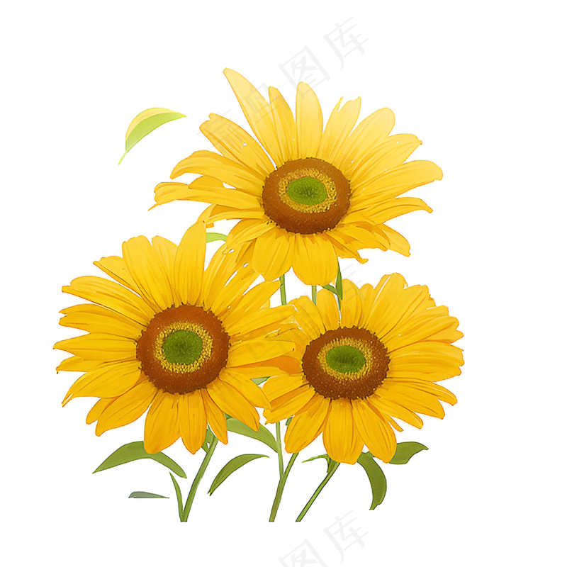 黄色向日葵花朵免抠素材9