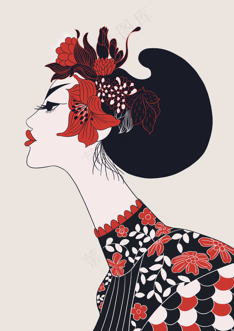 扁平风人物插画psd模版下载