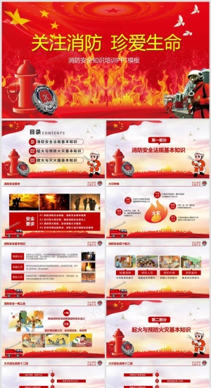 企业培训丨员工教育丨校园培训丨消防安全丨PPT模板002预览图