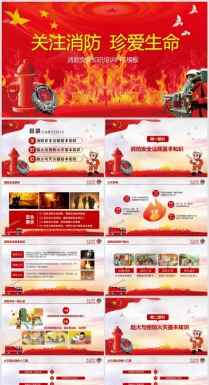 企业培训丨员工教育丨校园培训丨消防安全丨PPT模板002预览图