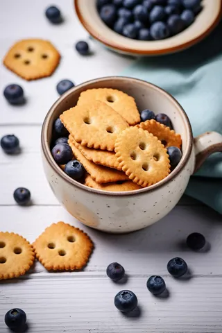 蓝莓饼干小圆饼摄影图