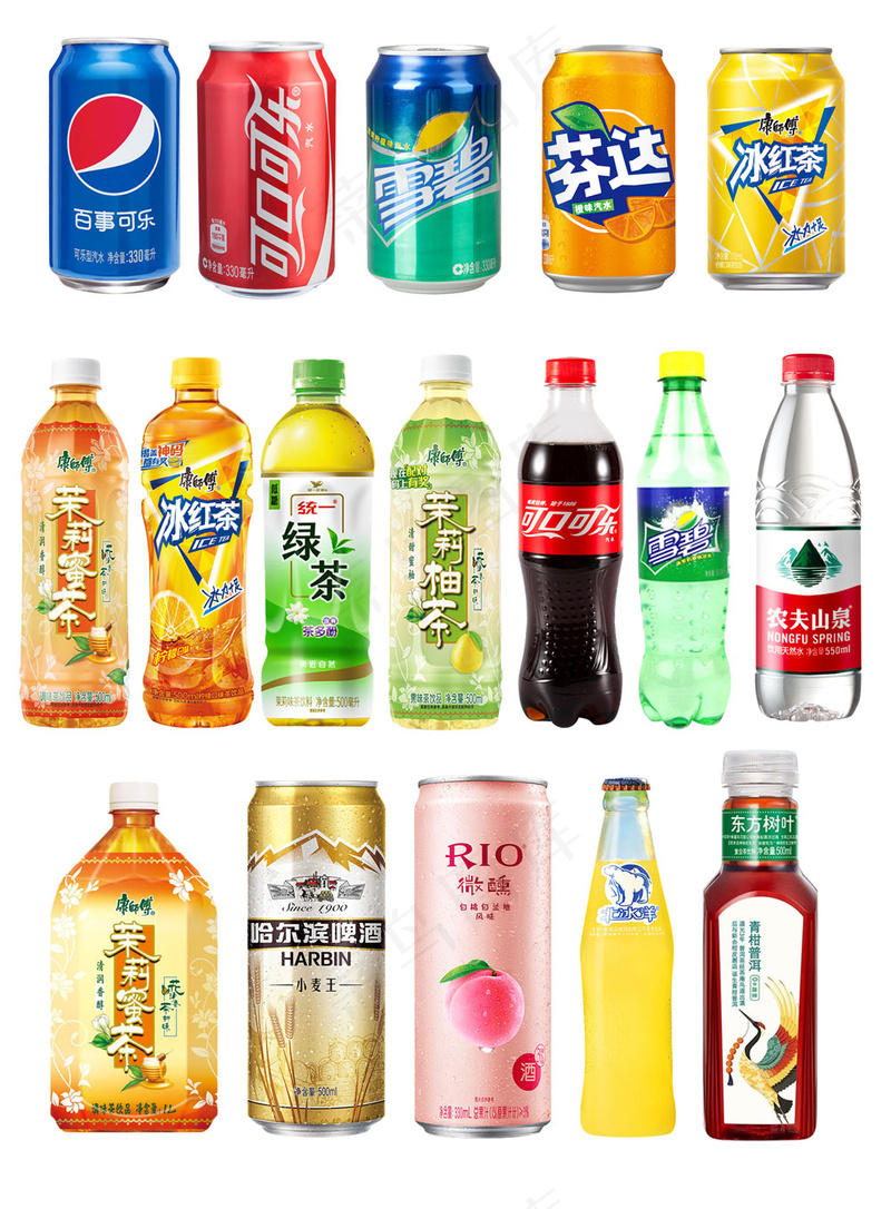 常见日常饮料集合PSD文件psd模版下载