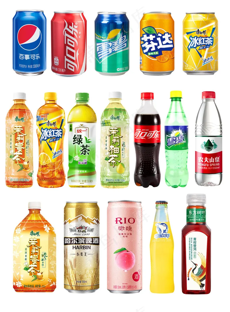 常见日常饮料集合PSD文件psd模版下载