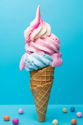 夏日冰淇淋蛋筒摄影图