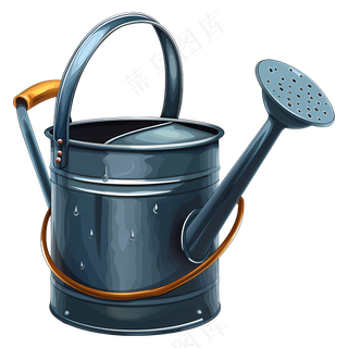 免抠一个复古蓝色水壶