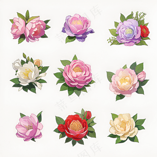 红色黄色粉色玫瑰花免抠素材48