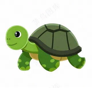 乌龟绿王八动物卡通插画免抠