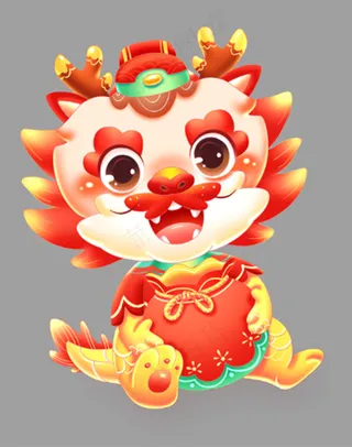 2024新年龙年龙宝宝拟人卡通手绘生肖免扣素材