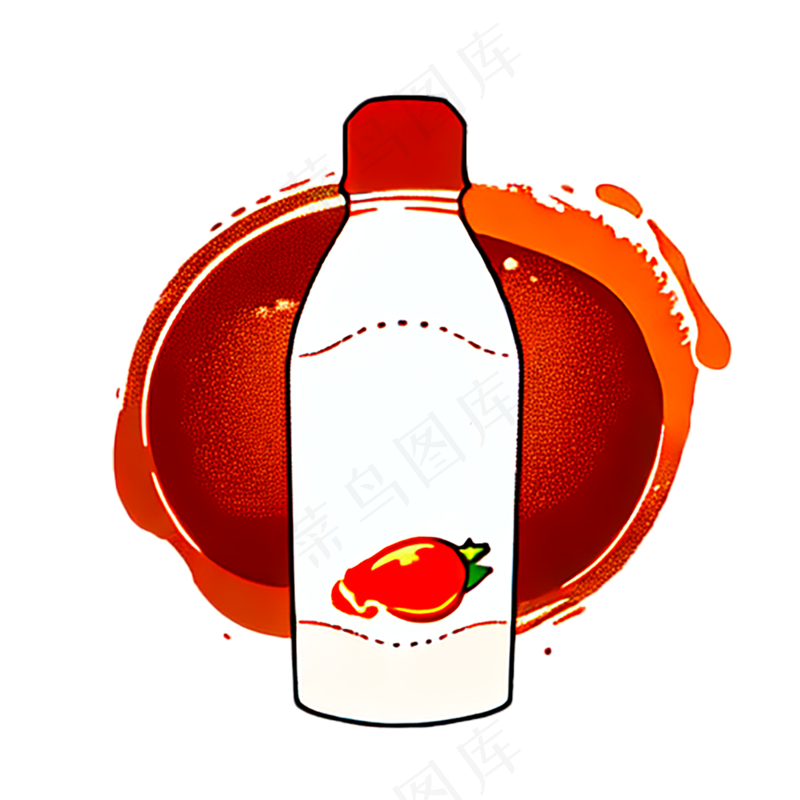 番茄酱食物西餐插画简约简笔画图标