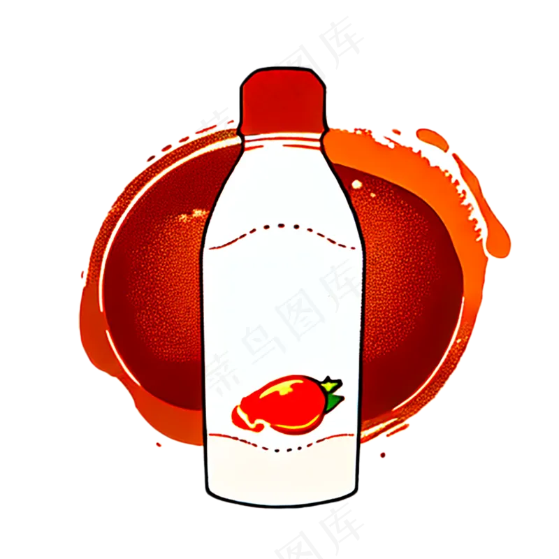 番茄酱食物西餐插画简约简笔画图标
