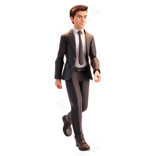 免抠卡通穿西装男士png