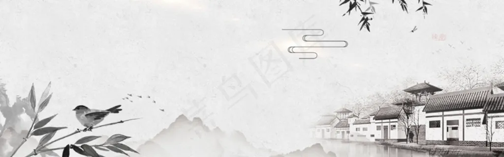 中式水墨PSD分层古风banner模板46