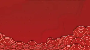 红色简约风祥云背景