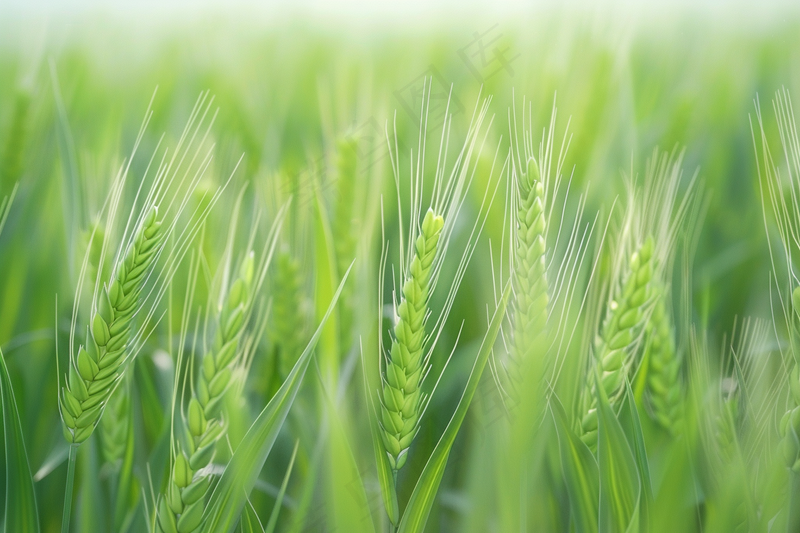 绿色小麦麦穗小满芒种摄影图