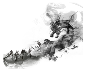 中国风金色龙元素古风水墨龙png免抠透明素材装饰图片PS素材