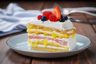 水果蛋糕切块下午茶甜点摄影图