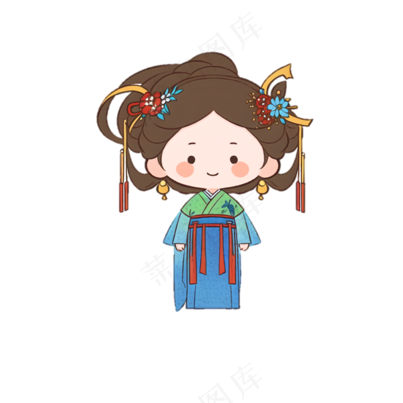 可爱Q版汉服卡通女生 (9)