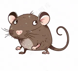 老鼠十二生肖动物卡通插画免抠